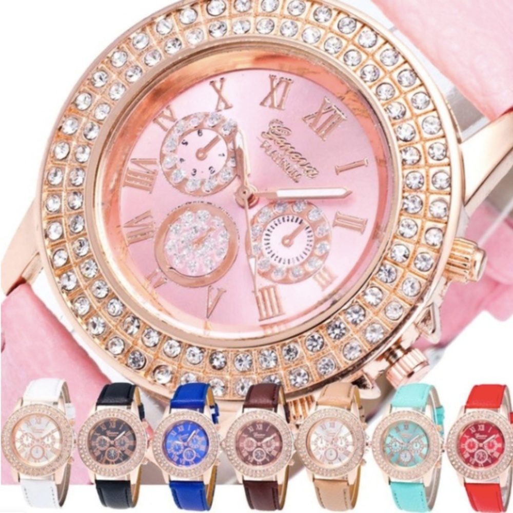 Woman's luxury double diamond watch